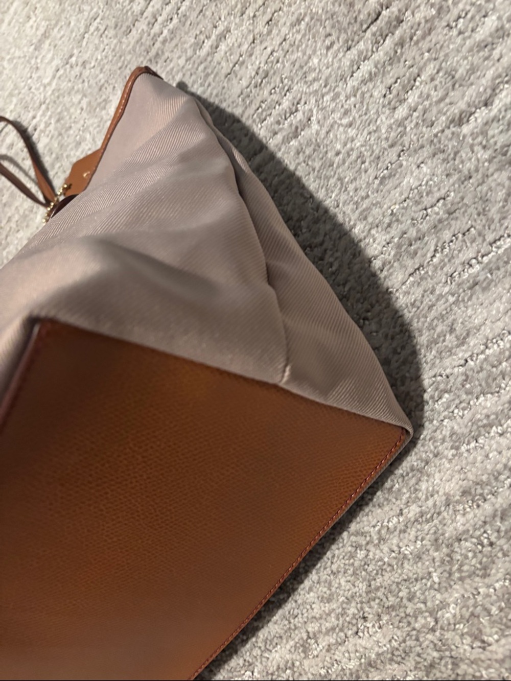 New Coach Pink Tote with Tan Leather Trim and Gold Hardware - Picture 4 of 11